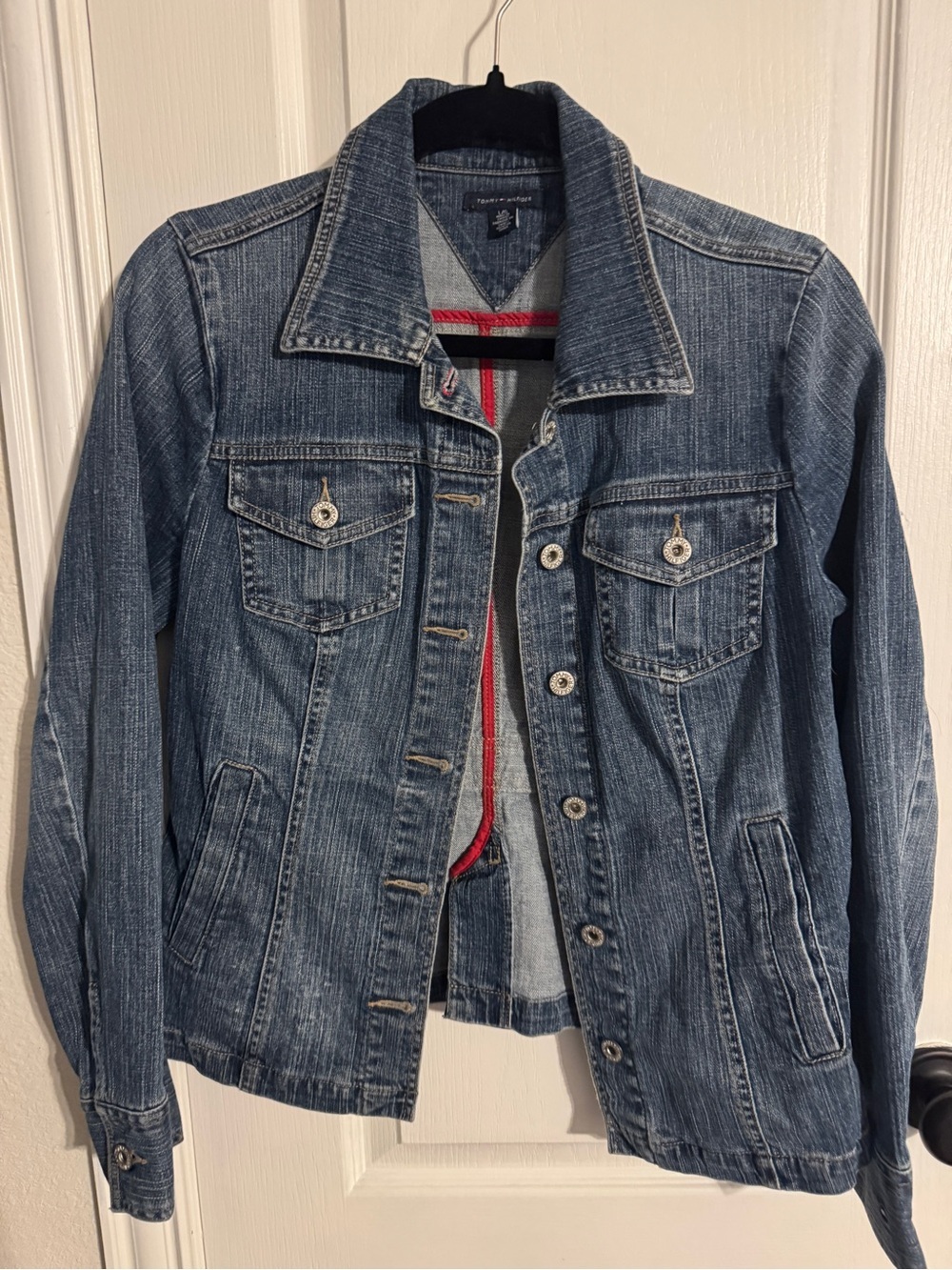 Tommy Hilfiger Women's Medium Wash Blue Denim Jacket